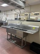 STAINLESS STEEL 3 COMPARTMENT SINK W/ SPRAYER