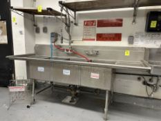 STAINLESS STEEL 3 COMPARTMENT SINK W/ SPRAYER