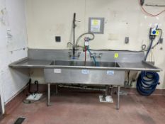 STAINLESS STEEL 3 COMPARTMENT SINK W/ SPRAYER