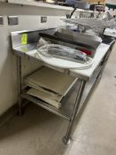 6FT POLYTOP TABLE W/ BACKSPLASH