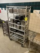 MEAT RACK W/ ASSORTED SMALLWARE