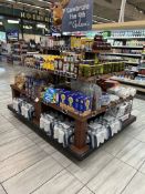 FOUR TIER WOODEN MERCHANDISING ISLAND
