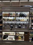 6FT WOODEN MERCHANDISER W/ OLIVE OIL DISPENSERS