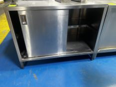 4 FT STAINLESS STEEL TABLE WITH UNDERCOUNTER STORAGE