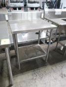 stainless table w/ backsplash and undershelf