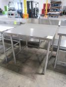 stainless table w/ backsplash