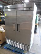 True solid stainless 2-door freezer