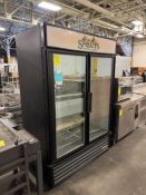 True glass door ice merchandiser