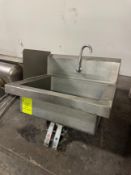 stainless wall mounted hands free sink