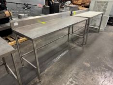 stainless table w/ backsplash
