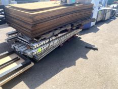 3 SECTIONS OF RACKING WITH WOOD BOARDS
