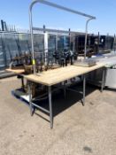 MAPLE TOP BAKERY TABLE WITH OVERSHELF