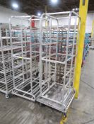 aluminum sheet pan carts with space for bottom tray