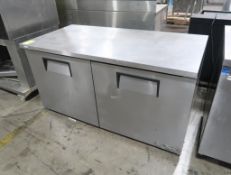 True undercounter stainless 2-door refrigerator
