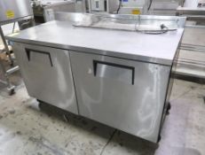 True stainless refrigerated 2-door work table