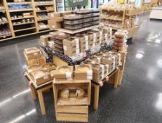 wooden bakery merchandising table w/ outriggers