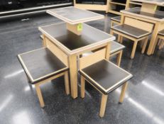 wooden bakery merchandising table w/ outriggers