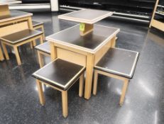 wooden bakery merchandising table w/ outriggers