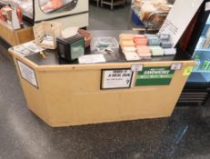 wooden service counter w/ laminate top