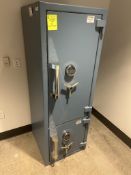 TWO COMPARTMENT CASH SAFE W/ SECURAM DIGITAL PADS (NO CODE)