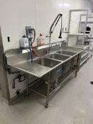STAINLESS STEEL 3 COMPARTMENT SINK W/ SPRAYER