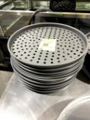 (NEW/UNUSED) 14.5" ROUND PERFORATED PIZZA TRAYS