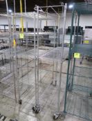 wire shelving units, on casters