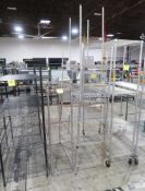 6) wire shelving units, assorted sizes