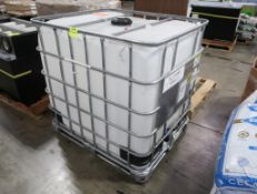 plastic container in steel cage