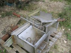 Dump Chutes - Stainless steel hand operated pellet press dump chute, 400 mm x 250 mm x 620 mm high