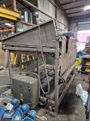 Feeder - Herbert Evenflow belt feeder 1800mm wide x 1600mm deep x 220mm high. It has a control panel