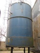 Bunker - Large silo with sweep arm discharge and filter on top. About 4 metres diameter x 6 metre