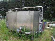 Tank - Lagged and clad tank with side mounted pump. Overall tank dimensions with cladding 3100mm
