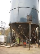 Bunker - Silo with hopper bottom, agitator, rotary valve and filter on top. 5 metres diameter x