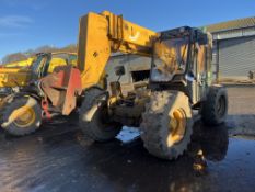 JCB 506C Telehandler, with green and amber beacons and lifting attachment Please read the