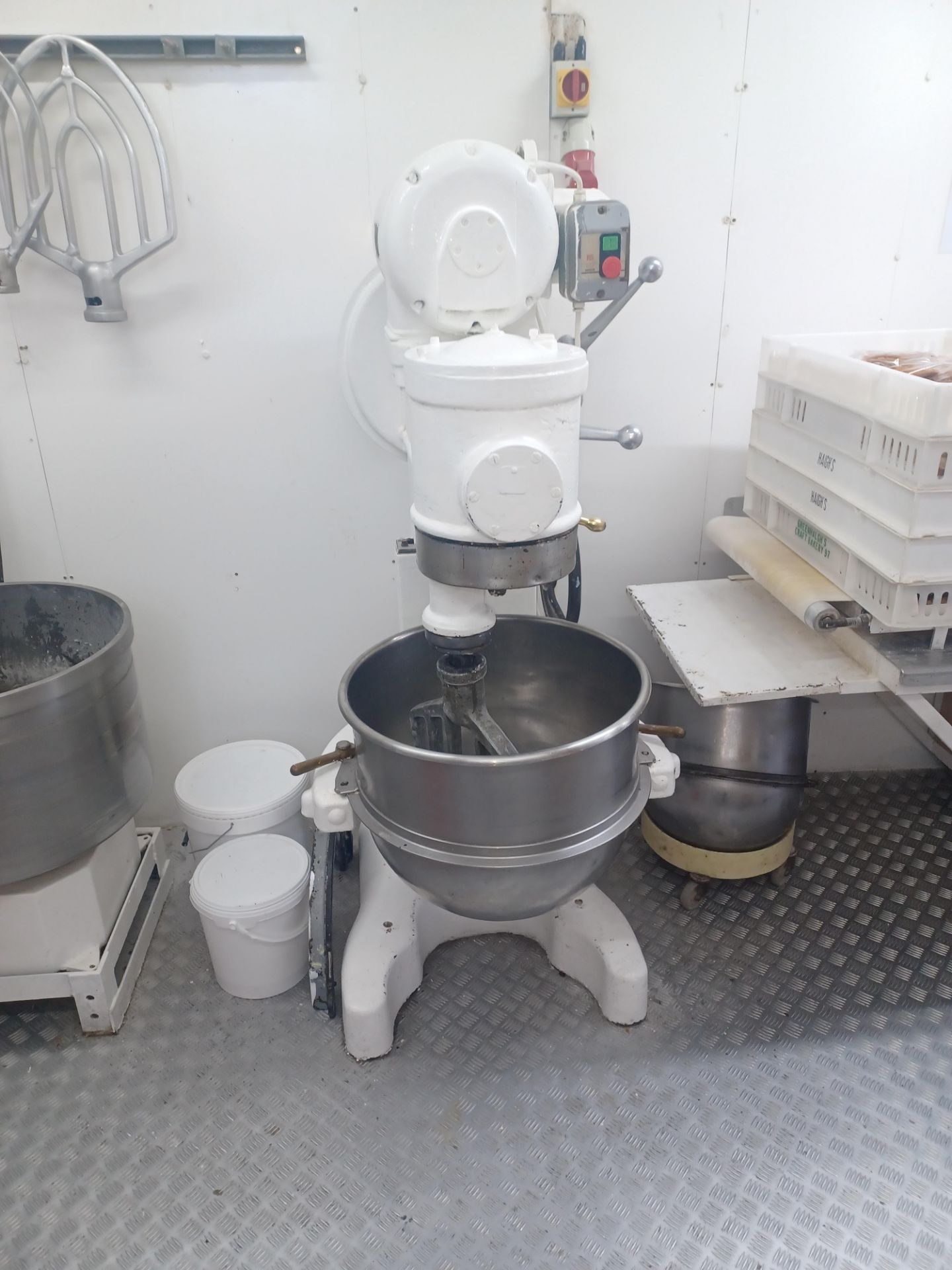 Hobart 80 QRT White Universal Bakery Mixer, three phase, with bowl and beater, dimensions approx. - Image 3 of 4