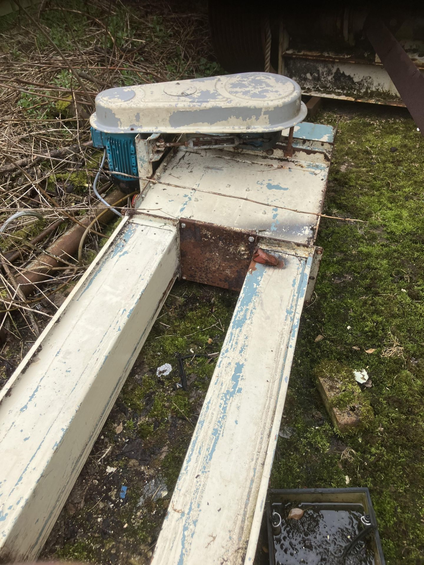 250mm Belt & Bucket Elevator, approx. 12m centres high, c/w electric motor (ex-situ), loading free - Image 2 of 2