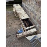 U Trough Screw Conveyor, in mild steel, approx. 2.1m long, with 300mm dia. x 300mm pitch flights,