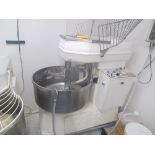 Esperia 80kg Spiral Dough Mixer, three phase (can see running), dimensions approx. 55in. deep x