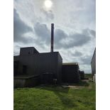 Emmission Stack (flu), approx. 765mm dia. x 15m high, made from 10mm thick mild steel, it is in four