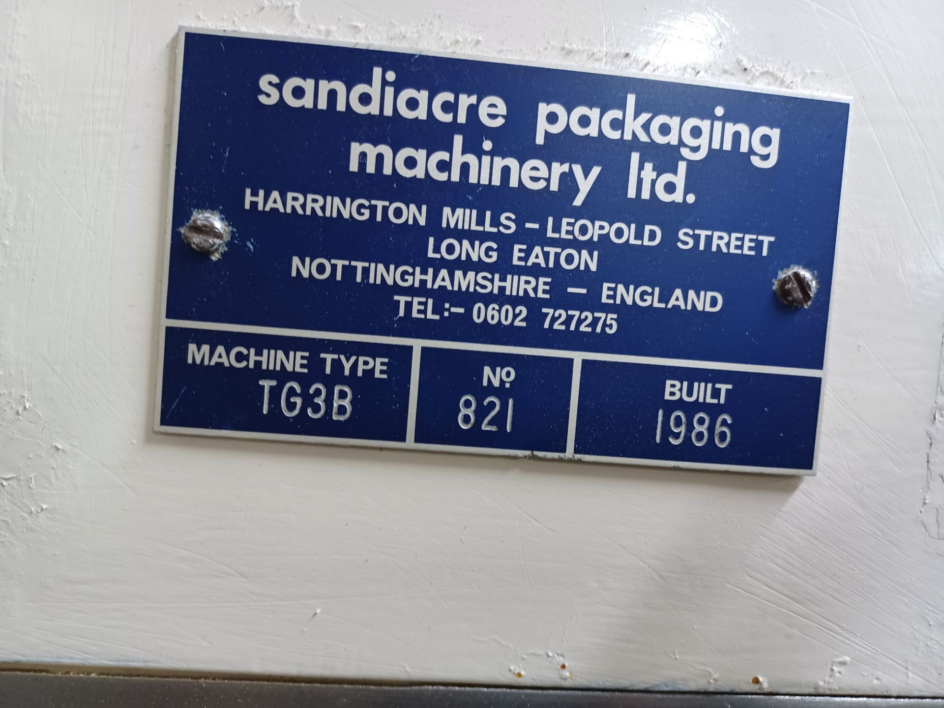 Sandiacre TG3B Vertical Form and Seal Powder Weigher, three phase, year of manufacture 1986, - Image 5 of 5