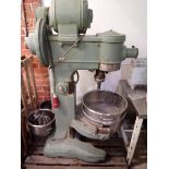 Hobart 80 QRT Green Universal Bakery Mixer, three phase, with bowl and beater, dimensions approx.