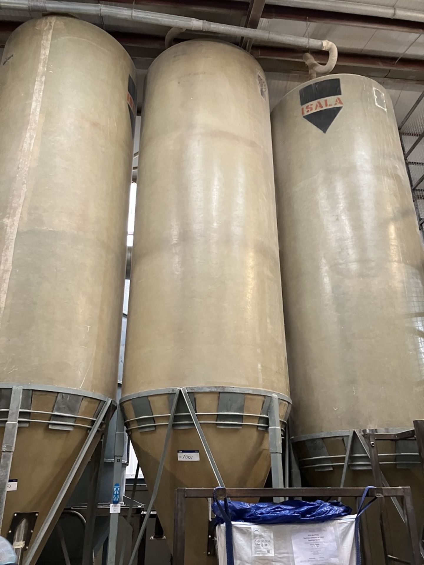 Isala Glass Reinforced Plastic Silo, with steel support frame, silo approx. 2m dia., with 4.8m - Image 3 of 6