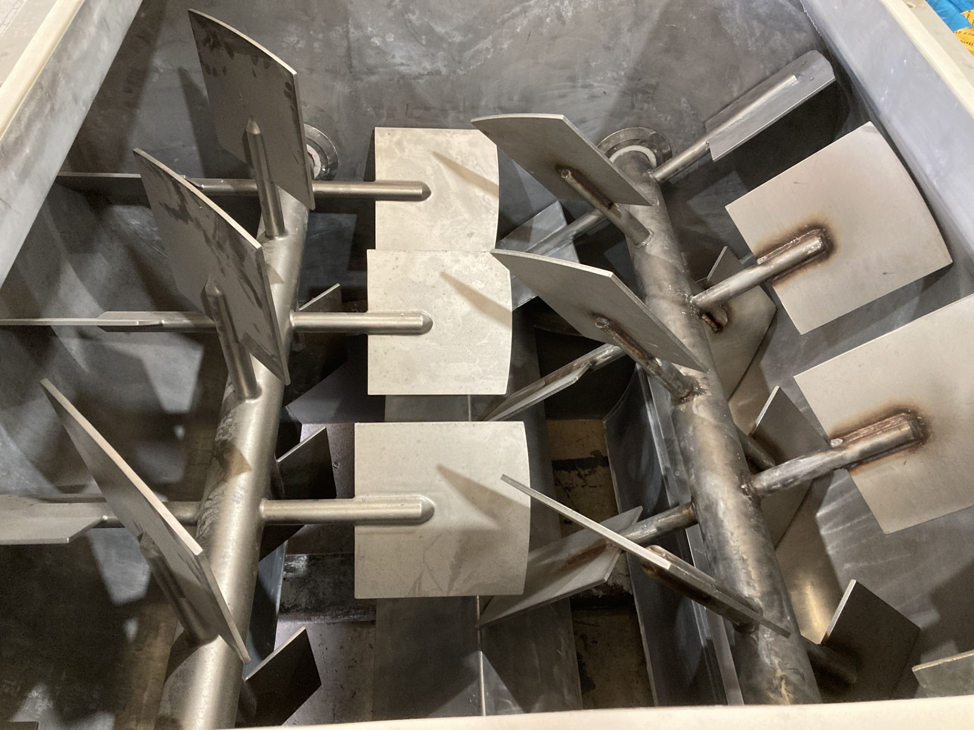 Tatham approx. 1,000 litre 304 STAINLESS STEEL TWIN SHAFT PADDLE MIXER, serial no. 15442, year of - Image 3 of 6