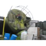 Mild Steel Circular Hopper, with motorised activator unit in the hopper section and two outlet