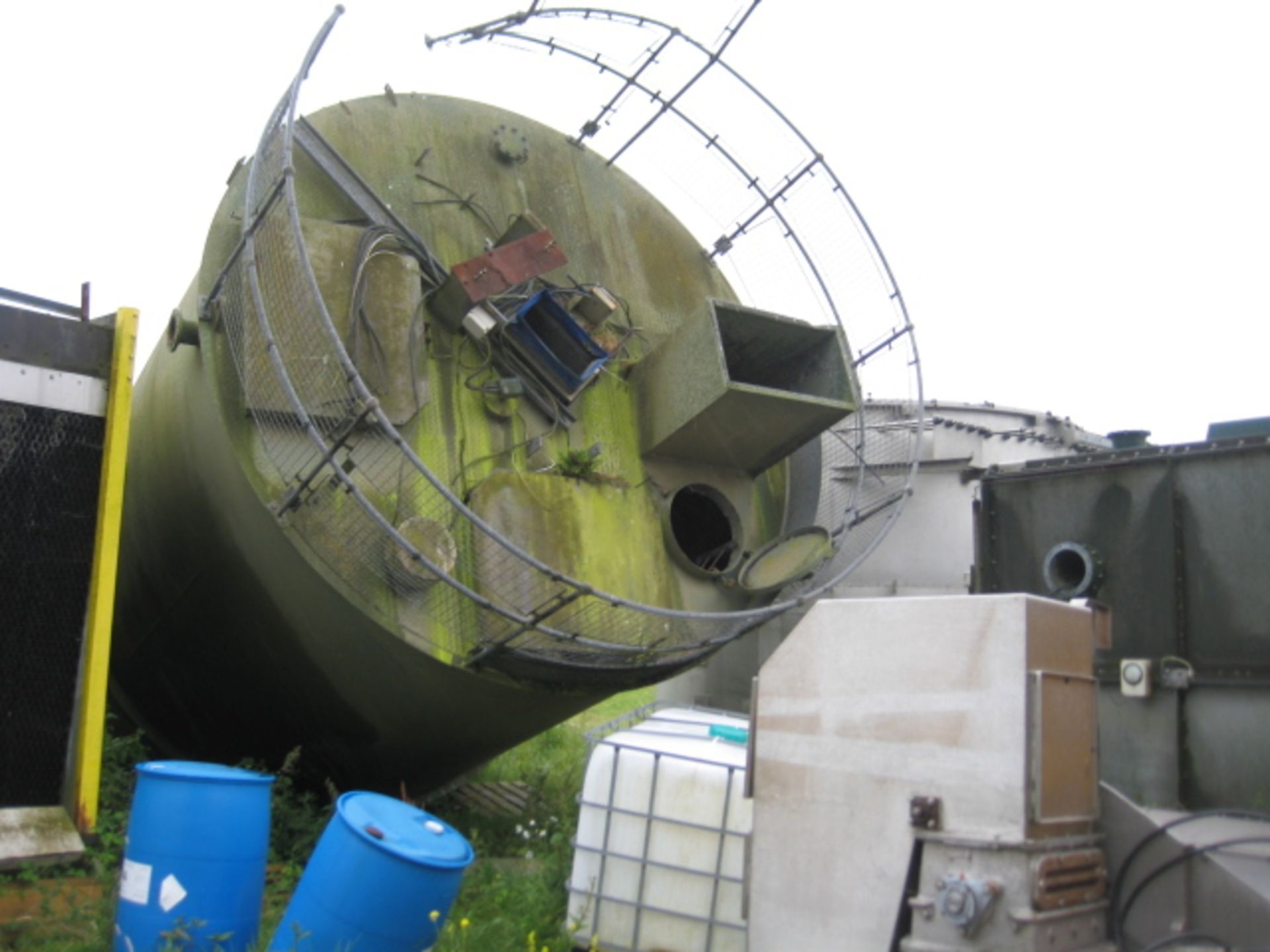 Mild Steel Circular Hopper, with motorised activator unit in the hopper section and two outlet