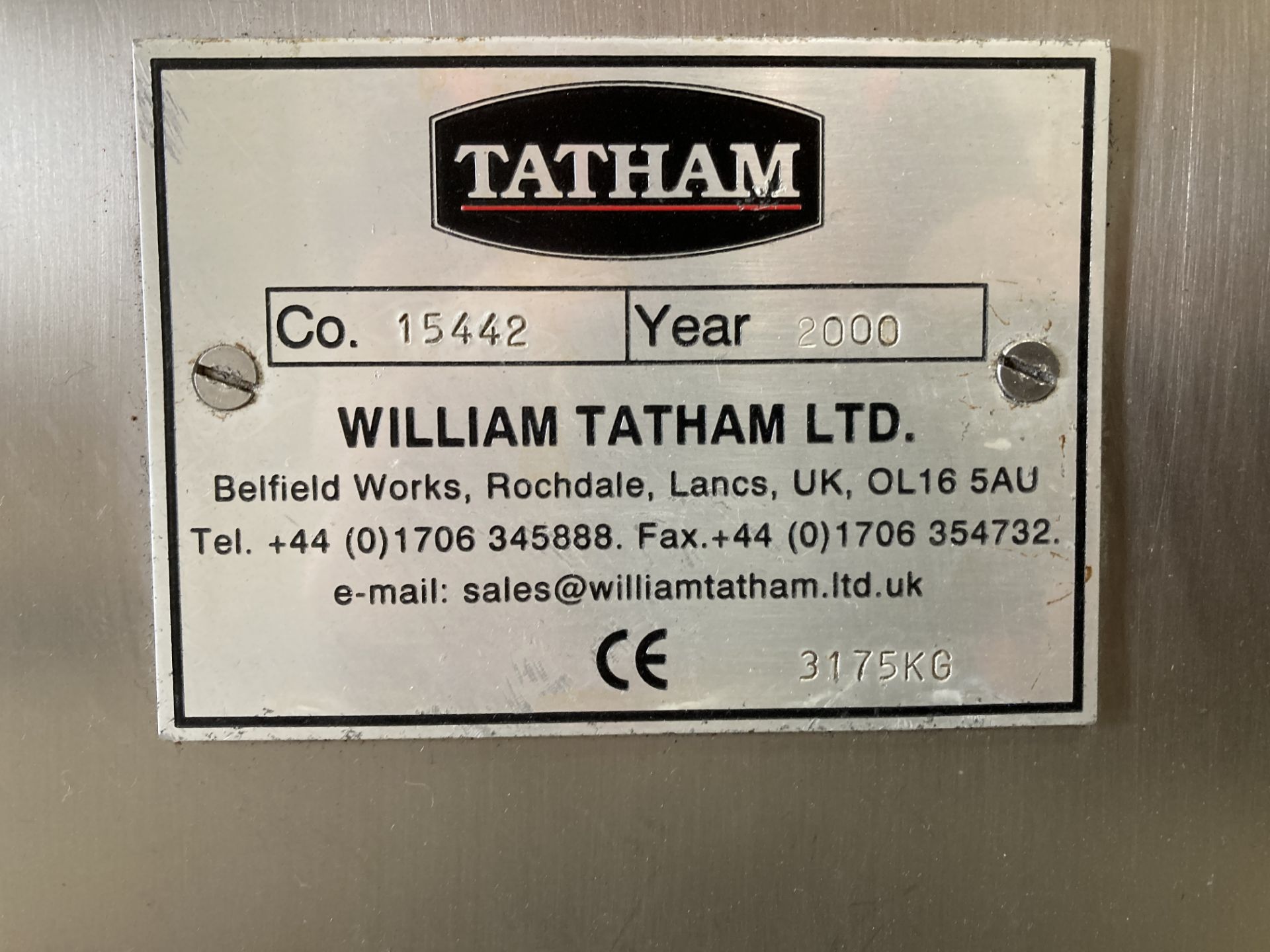 Tatham approx. 1,000 litre 304 STAINLESS STEEL TWIN SHAFT PADDLE MIXER, serial no. 15442, year of - Image 5 of 6