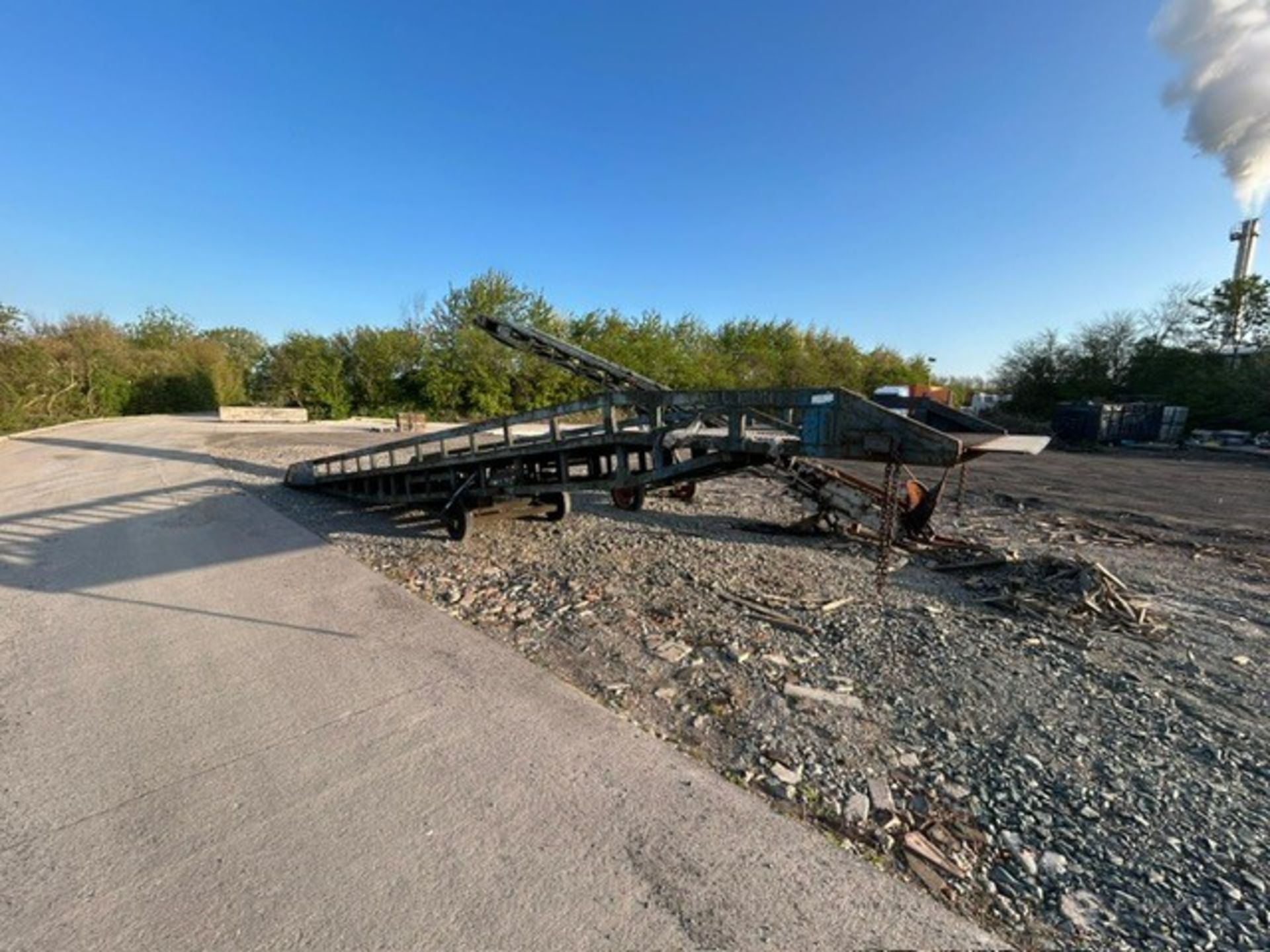 Container Ramp, with wheels, understood to carry up to 8T, approx. 11.5m long x 2.4m wide, loading