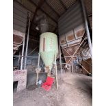 12 Tonne Refold Verical Fountain Mixer with Cyclone Receiver Unit to top, lot located in Newark,