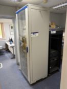 Server Cabinet, including Fortinet FORTIWEB 400 B, ADVA FSP 150CP, Fortinet FORTGATE 61E Port, CISCO